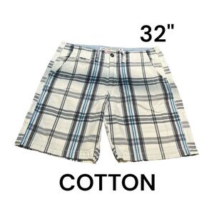 (32) AMERICAN EAGLE Men's Shorts Size 32 Stripes 4 Pockets 100% Cotton